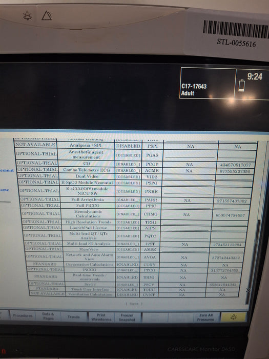 GE Healthcare Carescape B450 Critical Care Patient Monitor