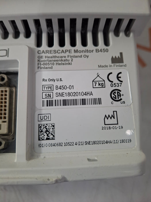 GE Healthcare Carescape B450 Critical Care Patient Monitor