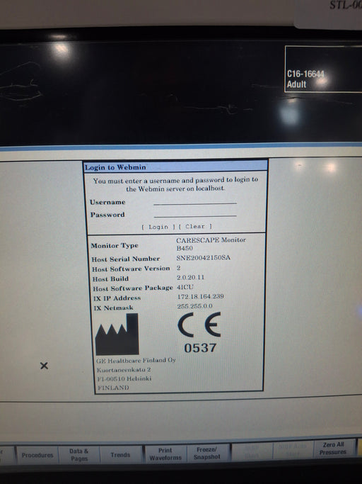 GE Healthcare GE Healthcare Carescape B450 Critical Care Patient Monitor Patient Monitors reLink Online