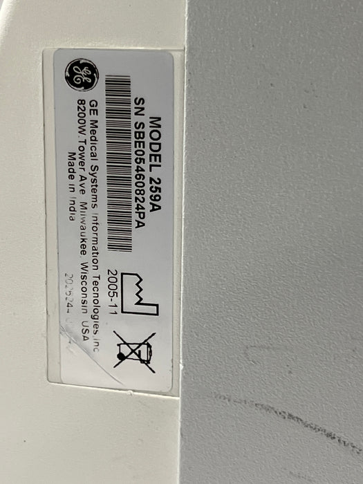 GE Healthcare Corometrics 250cx Series Model 259cx-a Fetal Monitor