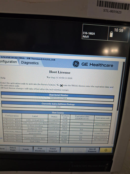 GE Healthcare Carescape B450 Critical Care Patient Monitor