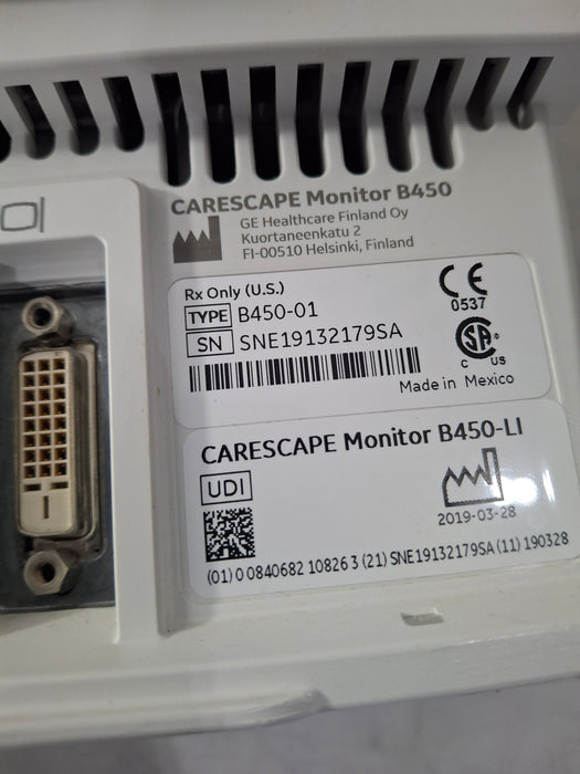 GE Healthcare Carescape B450 Critical Care Patient Monitor