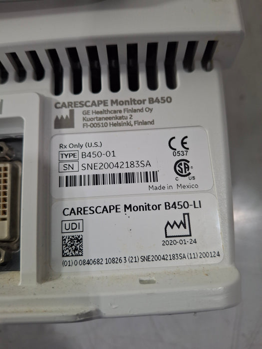 GE Healthcare Carescape B450 Critical Care Patient Monitor