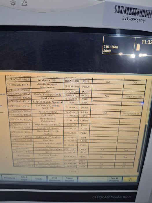 GE Healthcare Carescape B450 Critical Care Patient Monitor