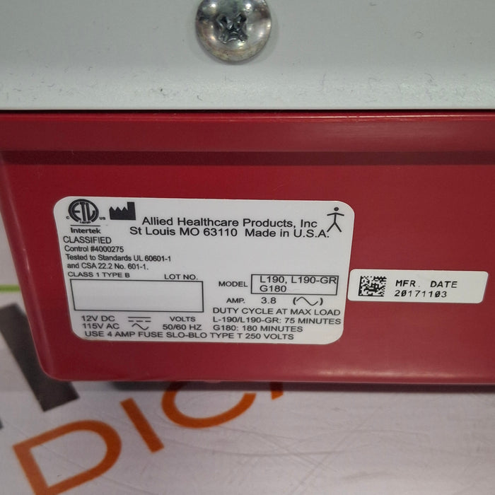 Allied Healthcare Products L190-GR Portable Aspirator Suction Unit