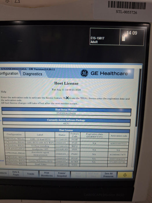 GE Healthcare Carescape B450 Critical Care Patient Monitor