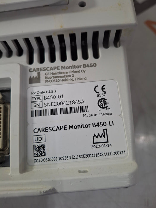 GE Healthcare Carescape B450 Critical Care Patient Monitor