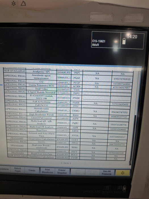 GE Healthcare Carescape B450 Critical Care Patient Monitor