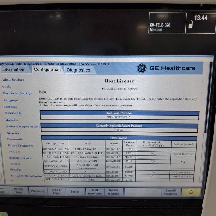 GE Healthcare Carescape B450 Post Anesthesia Care Patient Monitor