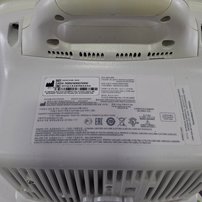 GE Healthcare Dash 5000 - GE/Nellcor SpO2 Patient Monitor