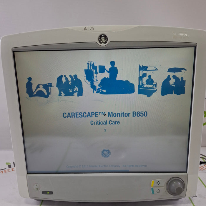 GE Healthcare Carescape B650 Critical Care Patient Monitor