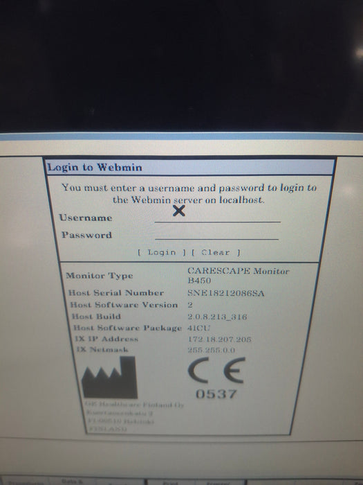 GE Healthcare Carescape B450 Critical Care Patient Monitor