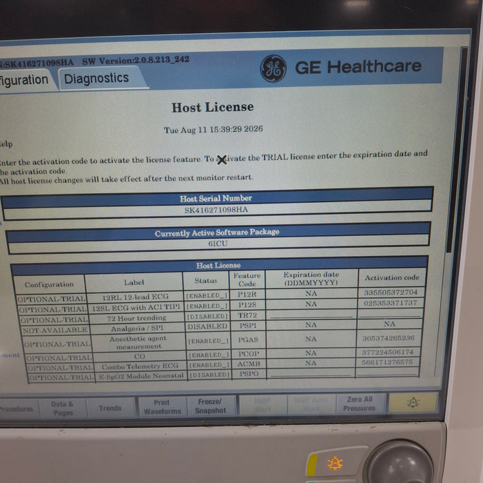 GE Healthcare Carescape B650 Critical Care Patient Monitor