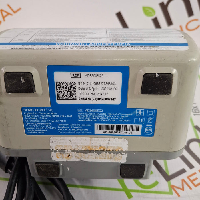 Medline Hemo-Force MDS-600 SQ2 DVT Compression Pump