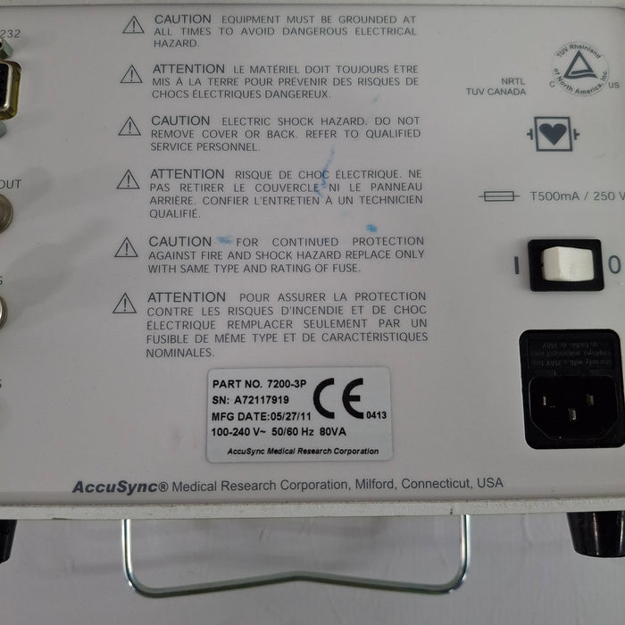 Accusync Medical Research Corp 72 ECG Trigger Monitor