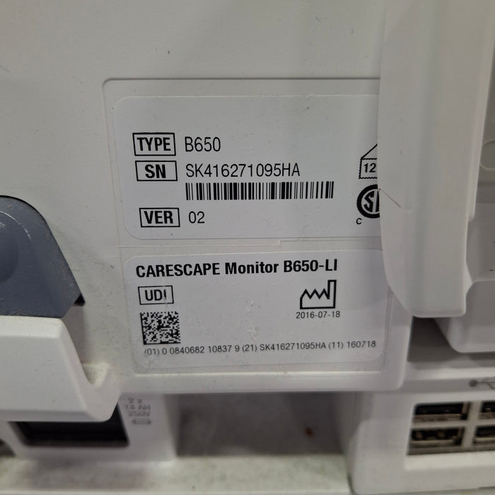 GE Healthcare GE Healthcare Carescape B650 Critical Care Patient Monitor Patient Monitors reLink Online