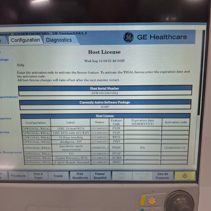 GE Healthcare Carescape B650 Anesthesia Care Patient Monitor