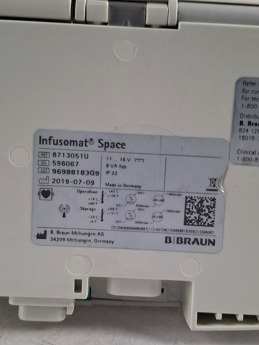 B. Braun Infusomat Space w/AC Adapter Infusion Pump