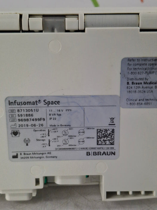 B. Braun Infusomat Space w/AC Adapter Infusion Pump