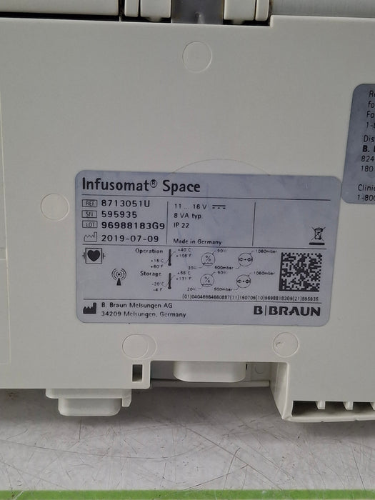 B. Braun Infusomat Space w/AC Adapter Infusion Pump