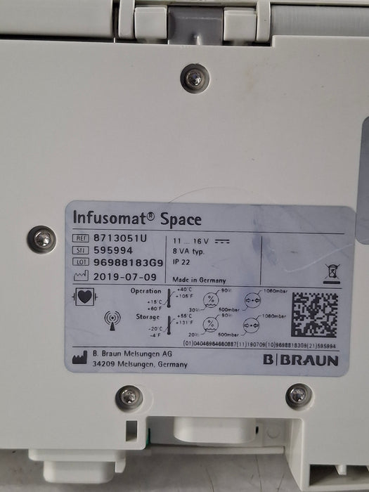 B. Braun Infusomat Space w/AC Adapter Infusion Pump