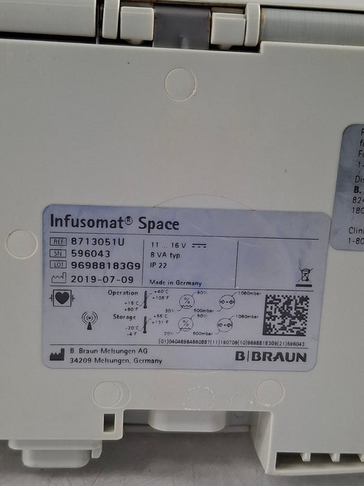 B. Braun Infusomat Space w/AC Adapter Infusion Pump