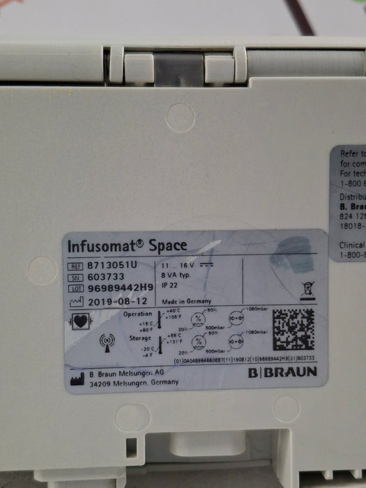 B. Braun Infusomat Space w/AC Adapter Infusion Pump