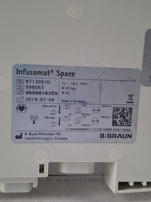 B. Braun Infusomat Space w/AC Adapter Infusion Pump