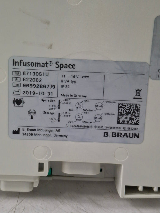 B. Braun Infusomat Space w/AC Adapter Infusion Pump