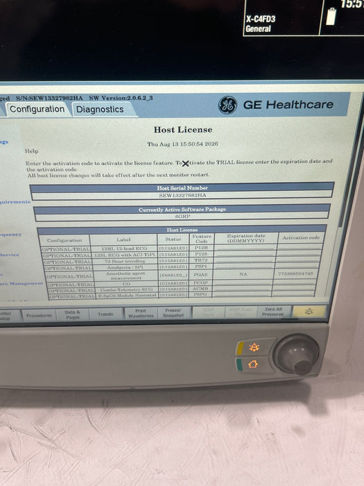 GE Healthcare Carescape B650 Anesthesia Care Patient Monitor