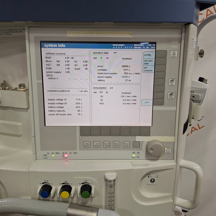 Draeger Medical Apollo Anesthesia Machine