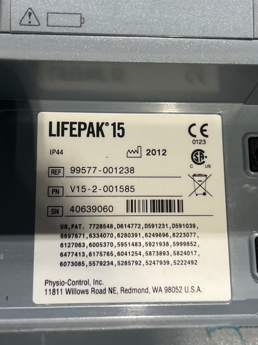 Physio-Control LifePak 15 3-Lead Defibrillator