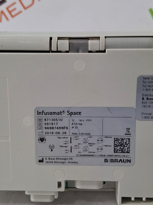 B. Braun Infusomat Space w/AC Adapter Infusion Pump