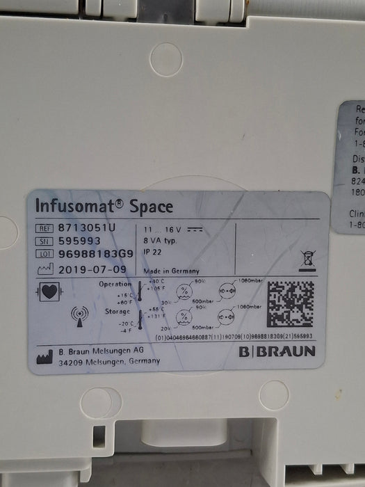 B. Braun Infusomat Space w/AC Adapter Infusion Pump