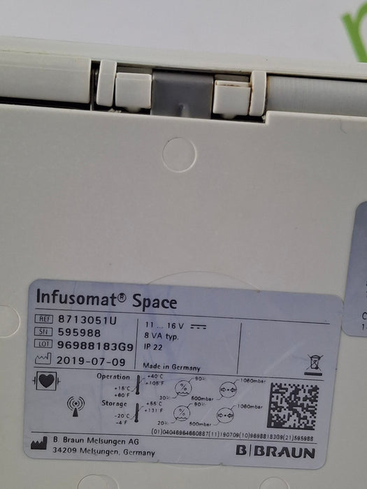 B. Braun Infusomat Space w/AC Adapter Infusion Pump