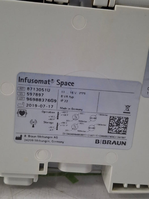 B. Braun Infusomat Space w/AC Adapter Infusion Pump