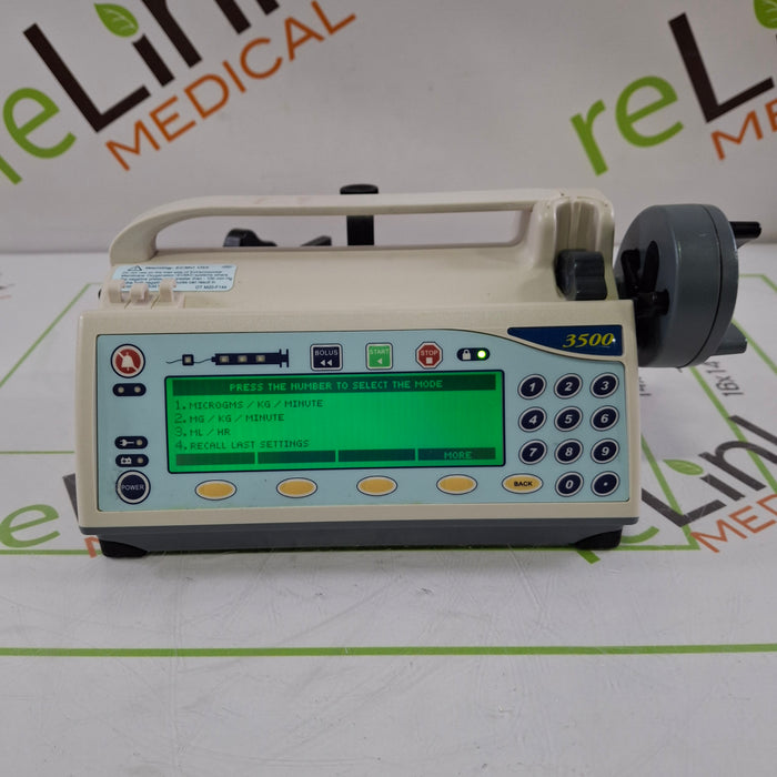 Smiths Medical Medfusion 3500 Version 3 Syringe Infusion Pump
