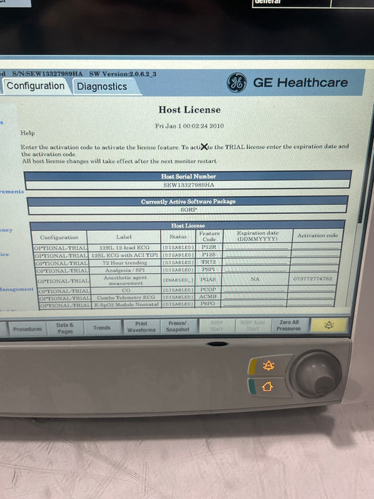 GE Healthcare Carescape B650 Anesthesia Care Patient Monitor