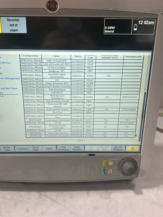 GE Healthcare Carescape B650 Anesthesia Care Patient Monitor
