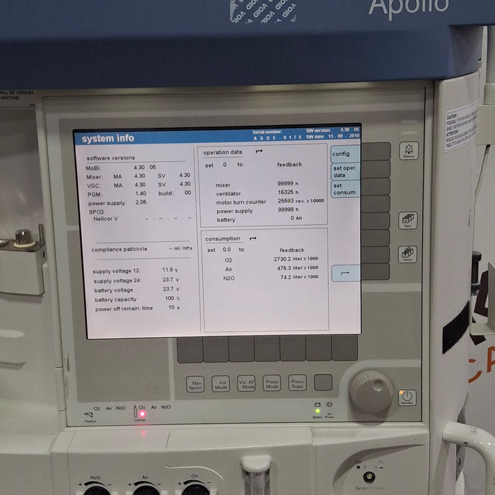 Draeger Medical Apollo Anesthesia Machine