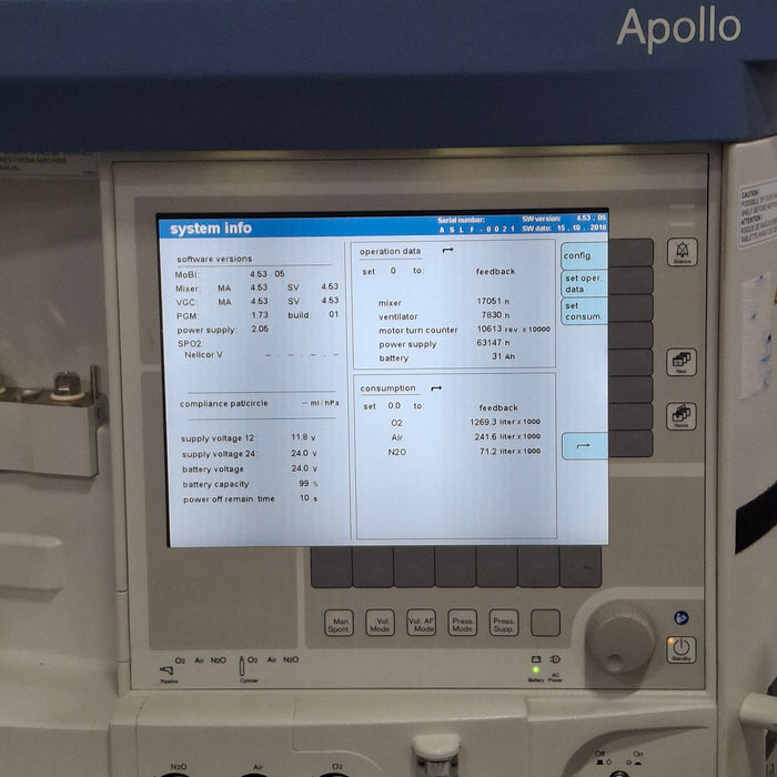 Draeger Medical Apollo Anesthesia Machine