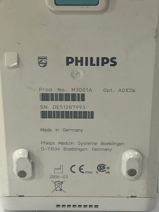 Philips M3001A-A01C06 Fast SpO2, NIBP, ECG, Temp, IBP MMS Module