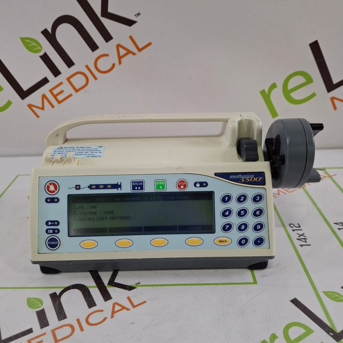 Smiths Medical Medfusion 3500 Version 3 Syringe Infusion Pump