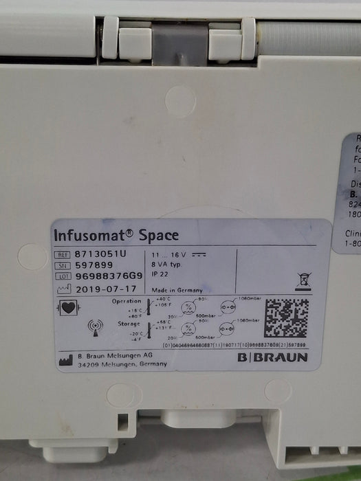 B. Braun Infusomat Space w/AC Adapter Infusion Pump