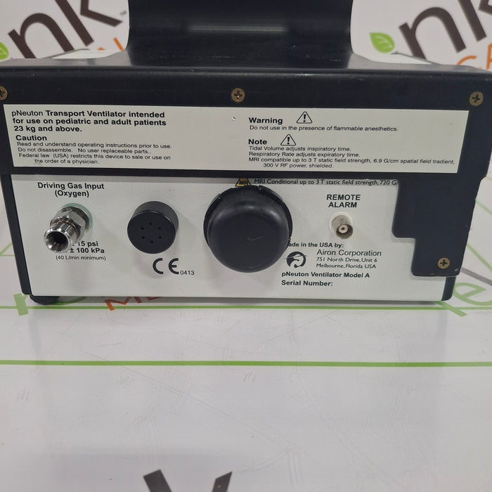 Airon Corp pNeuton Pneumatic Transport Ventilator