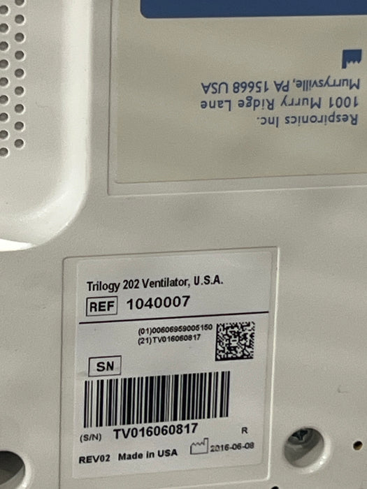 Respironics Trilogy 202 Ventilator