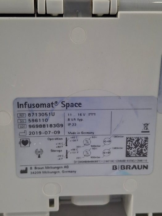 B. Braun Infusomat Space w/AC Adapter Infusion Pump