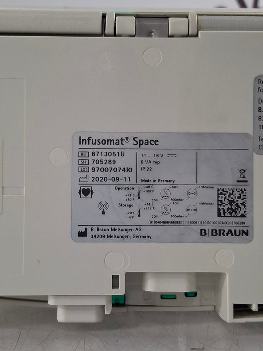 B. Braun Infusomat Space w/AC Adapter Infusion Pump