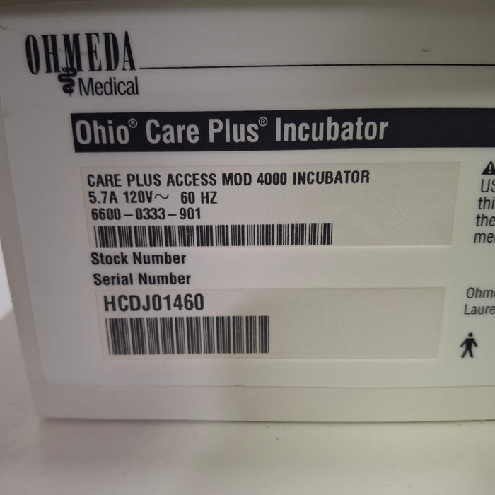 Ohmeda Medical Ohio Care Plus Incubator