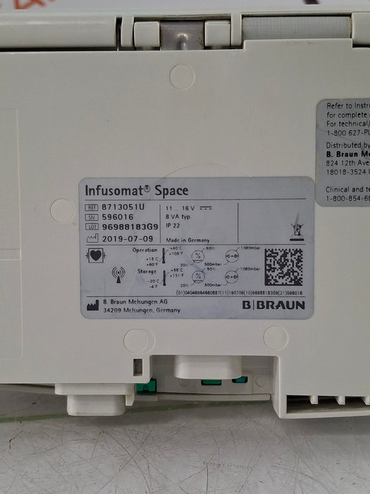 B. Braun Infusomat Space w/AC Adapter Infusion Pump